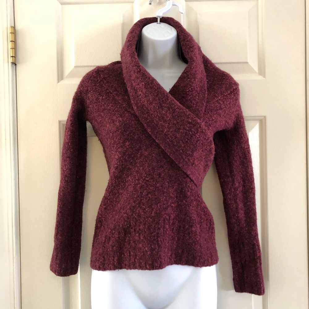 Burgundy Wool Sweater, S